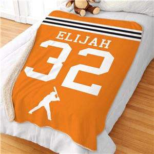 Personalized Sports Stripes Sherpa Blanket | Kids Blanket