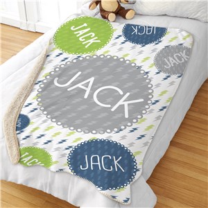 Personalized Lightning Bolt Sherpa Blanket | Kids Blankets