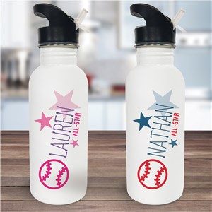 Personalized Baseball Water Bottle | Personalized Water Bottles For Kids