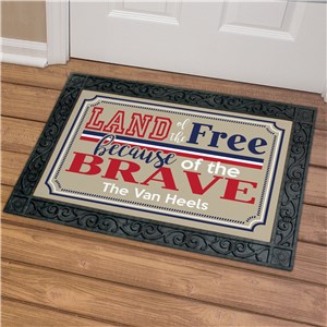 Personalized Land of the Free Doormat | Personalized Door Mats