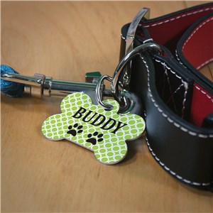 Personalized Green Circles Dog Bone Pet Tag | Personalized Dog Tags For Pets