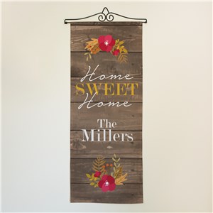 Personalized Fall Home Sweet Home Wall Flag | Personalized Wall Decor