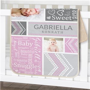 Personalized Baby Photo Word-Art Sherpa | Personalized Baby Blankets