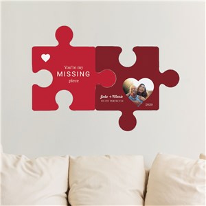 Personalized You're My Missing Piece Wall Decor Puzzle Set | Personalized Valentine Hanging Decorations