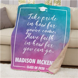 Personalized Congratulations Graduate Sherpa Throw | Personalized Blankets