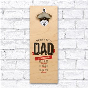 Personalized Worlds Best Wall Bottle Opener | Wall Mounted Bottle Opener