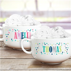 Personalized Polka Dot Ice Cream Bowl | Personalized Ice Cream Bowl