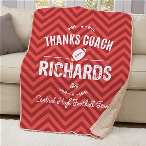 Personalized Thanks Coach Sherpa Blanket | Coach Gift Ideas