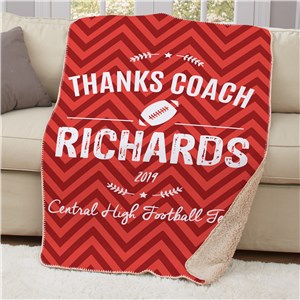 Personalized Thanks Coach Sherpa Blanket | Personalized Coach Gifts