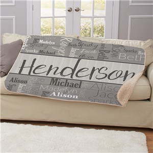 Personalized Wood Pattern 50 X 60 Word Art Sherpa | Personalized Blankets