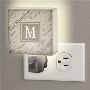 Personalized Family Word-Art Night Light | Personalized Night Light