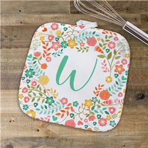 Personalized Floral Wreath Pot Holder | Personalized Baking Gifts