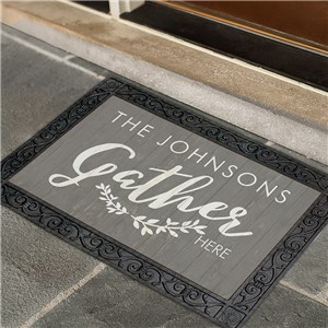 Family Gathers Personalized Doormat | GiftsForYouNow