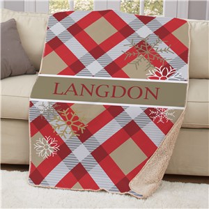 Dashing Through The Snow Personalized Sherpa Blanket 50x60 | Personalized Blankets