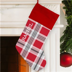 Red Plaid Personalized Christmas Stocking | Personalized Stockings