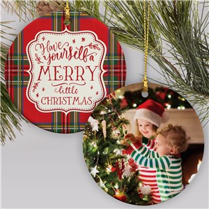 Plaid Merry Little Christmas Ornament | Tartan Plaid Christmas Ornament