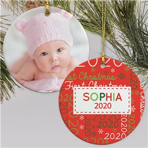 Baby's First Christmas Word Art Ornament | Newborn Word Cloud Ornament