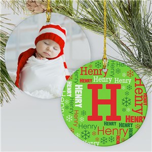 Baby's Monogram Word Art Ornament | Monogram Ornament For Newborns