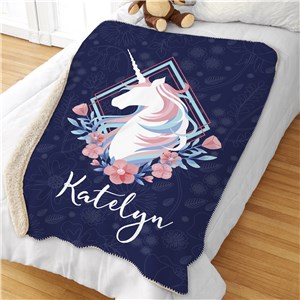 Personalized Unicorn Blanket | Unicorn Oversized Throw Blanket