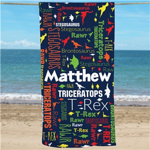 Customized Beach Towel | Dinosaur Kids Towel