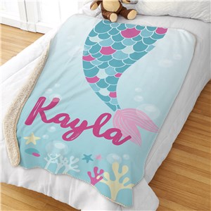 Giant Kids Blanket | Personalized Mermaid Blanket