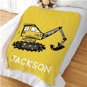 Personalized Blankets For Kids Rooms | Construction Machine Kids Gifts