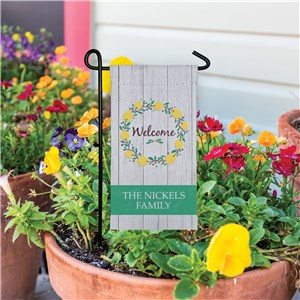 Lemon Design Welcome Mini Garden Flag