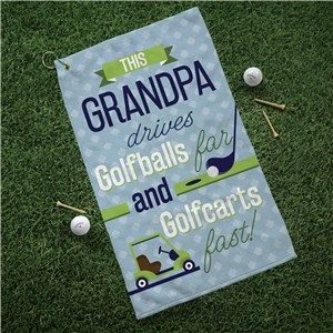 Personalized Golf Towel | Drive Golfballs and Golf Carts Funny Gift