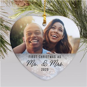 Couples Photo Ornaments | Heart Shaped Photo Ornament