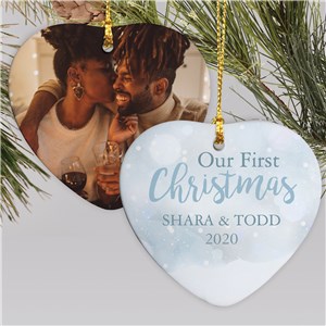 Couples Ornaments | 1st Christmas Photo Ornament