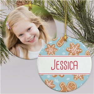 Photo Ornament With Gingerbread | Kids Photo Christmas Ornament