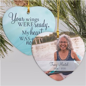 Personalized Memorial Ornaments | Heart Shaped Photo Memorial Ornament