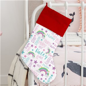 Word-Art Kid's Stocking | Rainbow Gifts For Kids