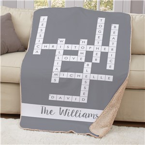 Personalized Crossword Blankets | Puzzle Lover Gifts