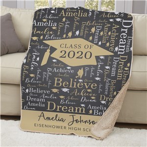 Personalized Graduation Word-Art Blanket