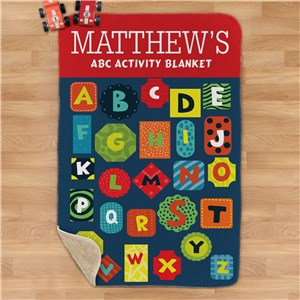 Personalized ABC Activity Sherpa Blanket U1633187