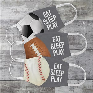 Eat Sleep Play Sports Kids' Face Mask