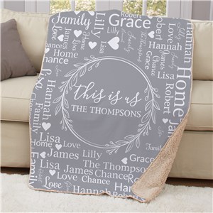 Personalized This Is Us Word Art Sherpa Blanket