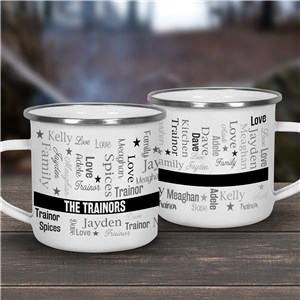 Personalized Family Banner Word Art Camper Mug