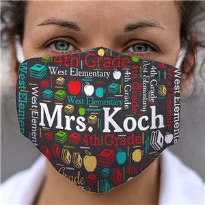 Personalized Word-Art Teacher Face Mask