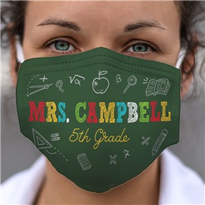 Personalized Teacher's Chalkboard Face Mask