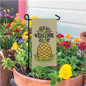 Personalized Pineapple Welcome Garden Flag