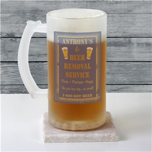 Personalized Beer Removal Frosted Stein Glass | Personalized Gifts for Him