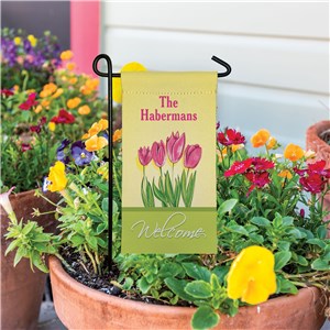 Personalized Spring Tulips Mini Floral Garden Flag