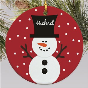 Snowman Personalized Christmas Ornament