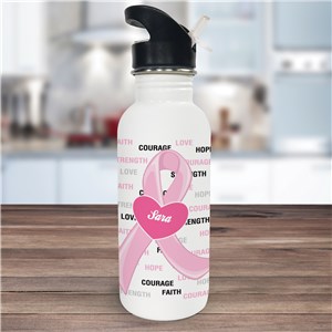 Hope and Love Breast Cancer Awareness Water Bottle U366320