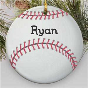 Personalized Baseball Christmas Ornament | Ceramic | Personalized Sports Ornaments