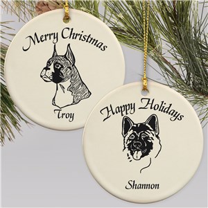 Dog Breed Personalized Ceramic Ornament | Personalized Pet Ornaments