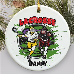 Personalized Ceramic Lacrosse Ornament U377510