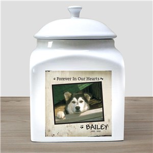 Personalized Ceramic Pet Photo Urn | Memorial Gifts